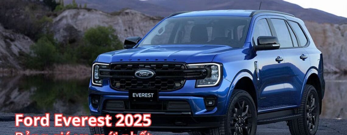 bảng giá xe ford everest tại dana ford quảng trị